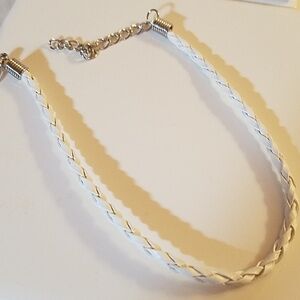 Braided Vegan Leather Bracelet 8" length & 3" exte
